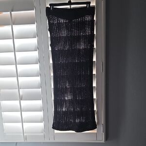 Forever 21 Black Crochet Maxi Skirt